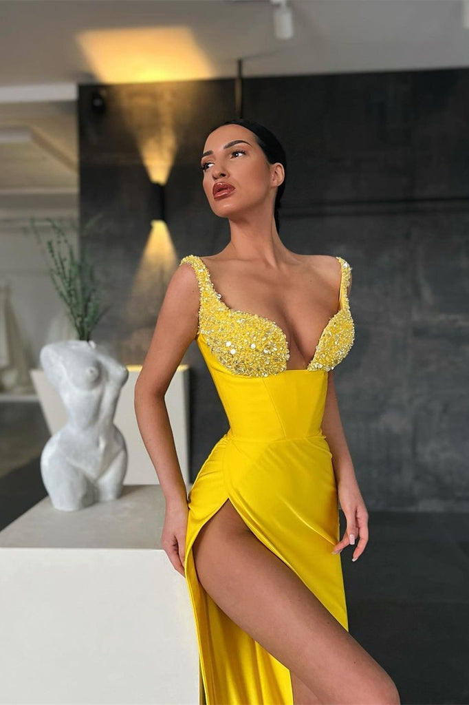 sexy yellow dress